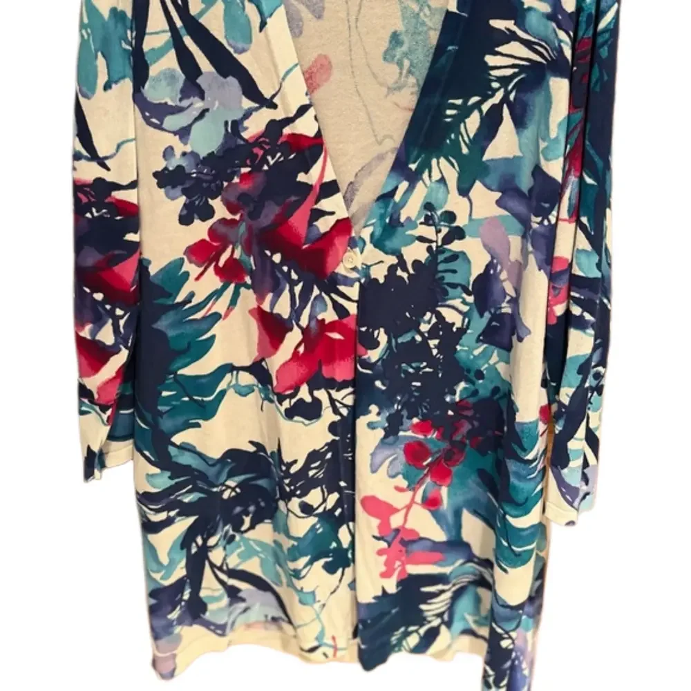 Chico's Floral Cardigan Size 3/XL - Picture 4 of 6